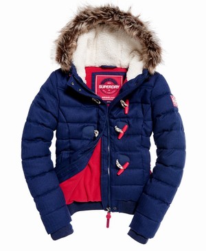 Superdry Marl Toggle Puffle Női Kabát Sötétkék | JDFAX8317